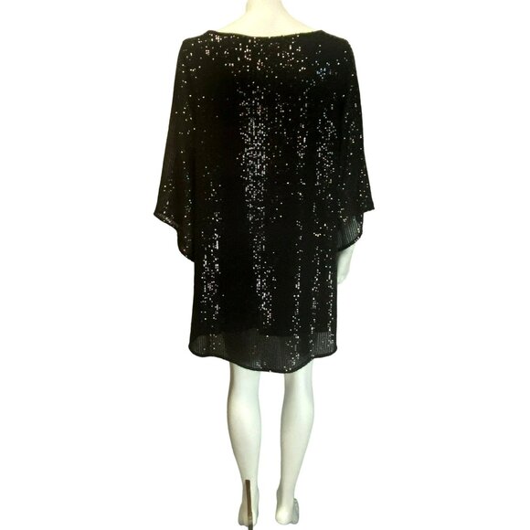 Anthropologie Starling Sequined Tunic Dress Black Sequin Medium Petite $258! - Picture 6 of 8